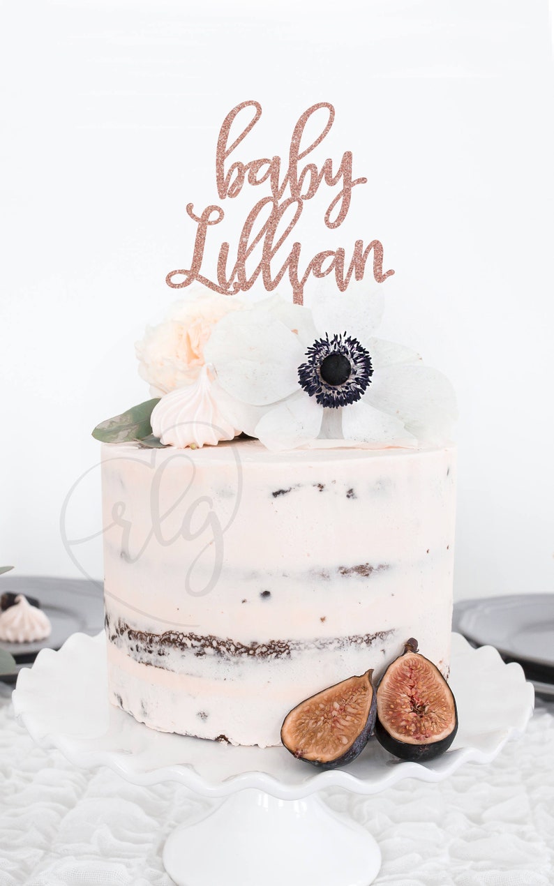 On Sale Personalized Baby Shower Cake Topper Name Cake Etsy