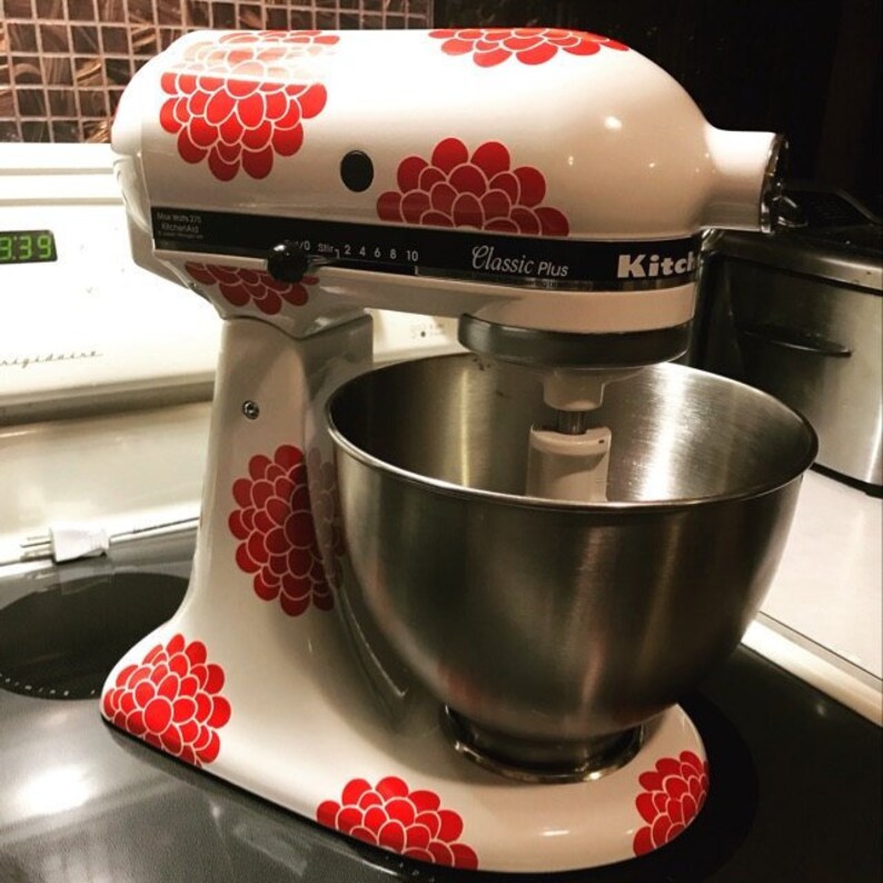 Kitchenaid stand up mixer flower decals any color Floral Etsy