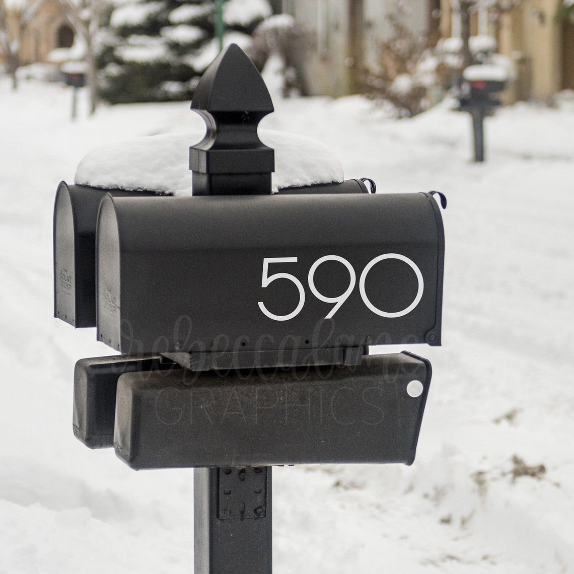 House Number Decal Mailbox Decal Modern Style Address - Etsy