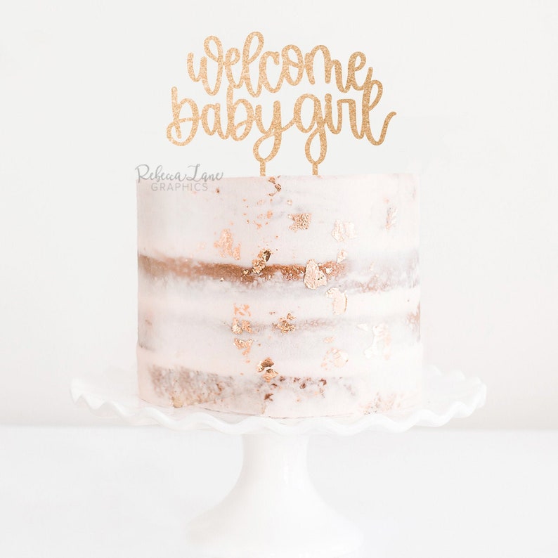 Welcome Baby Girl Baby Shower Cake Topper Baby Shower Etsy Welcome Baby Girl Baby Shower Cake Topper Baby Shower Etsy