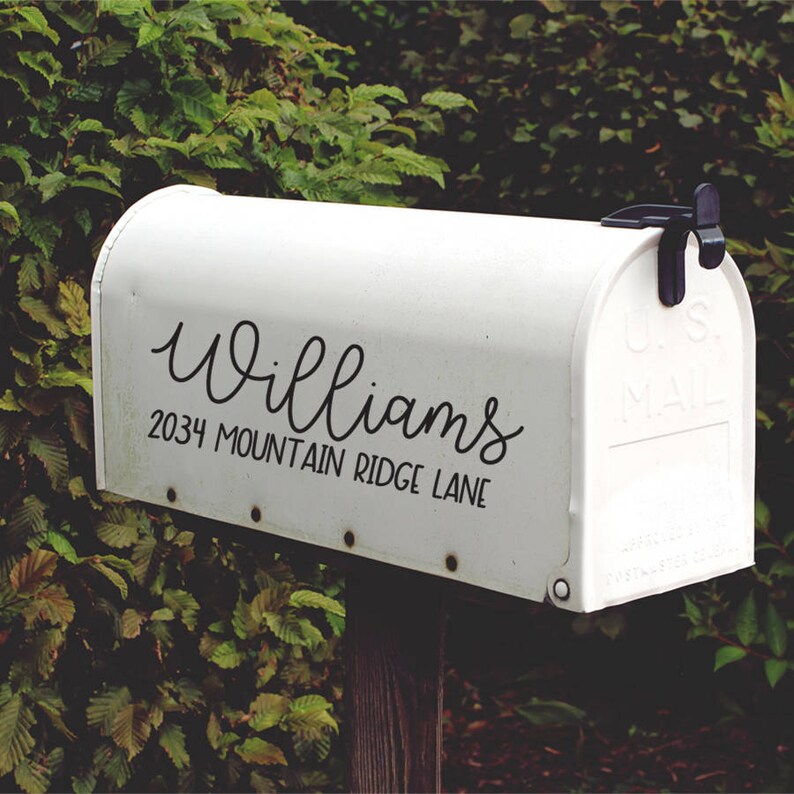 Personalized Mailbox Decal Custom Mailbox Mailbox Sticker Etsy