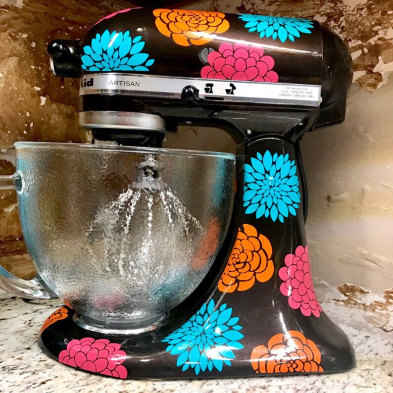 Flower Kitchen Mixer Decals MultiColor Kitchenaid Mixer Etsy