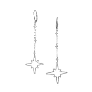 Star Earrings, Polaris Star Earrings, Celestial, Herkimer Diamond Dangle Earrings, Sterling Silver Earrings, Handmade Earrings,