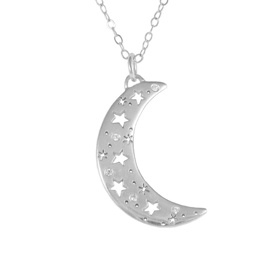 Moon Necklace Crescent Moon and Star Necklace Moon Phase Star Jewelry Sterling Silver Jewelry Handmade Jewelry Set Etsy