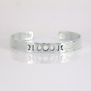 Moon Phase Cuff Bracelet, Silver Cuff, Cuff Bracelet, Moon Bracelet, Sterling Silver Bracelet, Handmade
