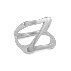 Z Ring, Z Signet Ring, Sterling Silver Ring, Signet Ring