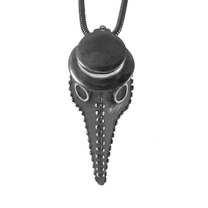 Plague Doctor Pendant, Plague Doctor, Sterling Silver Necklace, Statement Necklace, Handmade