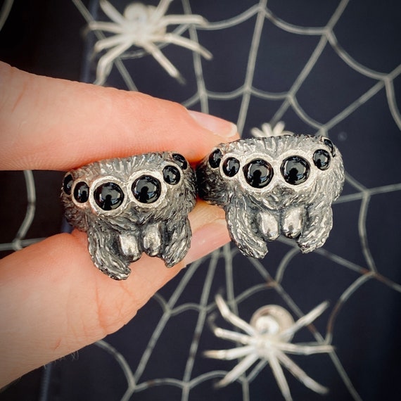 Jumping Spider Ring, Spider Face Ring, Spider Ring