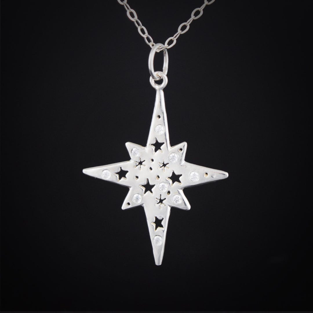 Stars Silver Star Necklace, Silver Necklace, Star Jewelry, Sterling Silver Jewelry ...