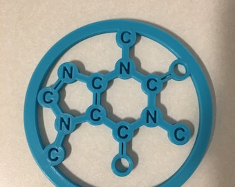 Caffeine coaster, nerdy coaster, gifts for men, caffeine gift, boyfriend gift, coworker gift, coffee gift, Caffeine Molecule Coffee Coaster