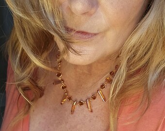 Collar de cuarzo aura