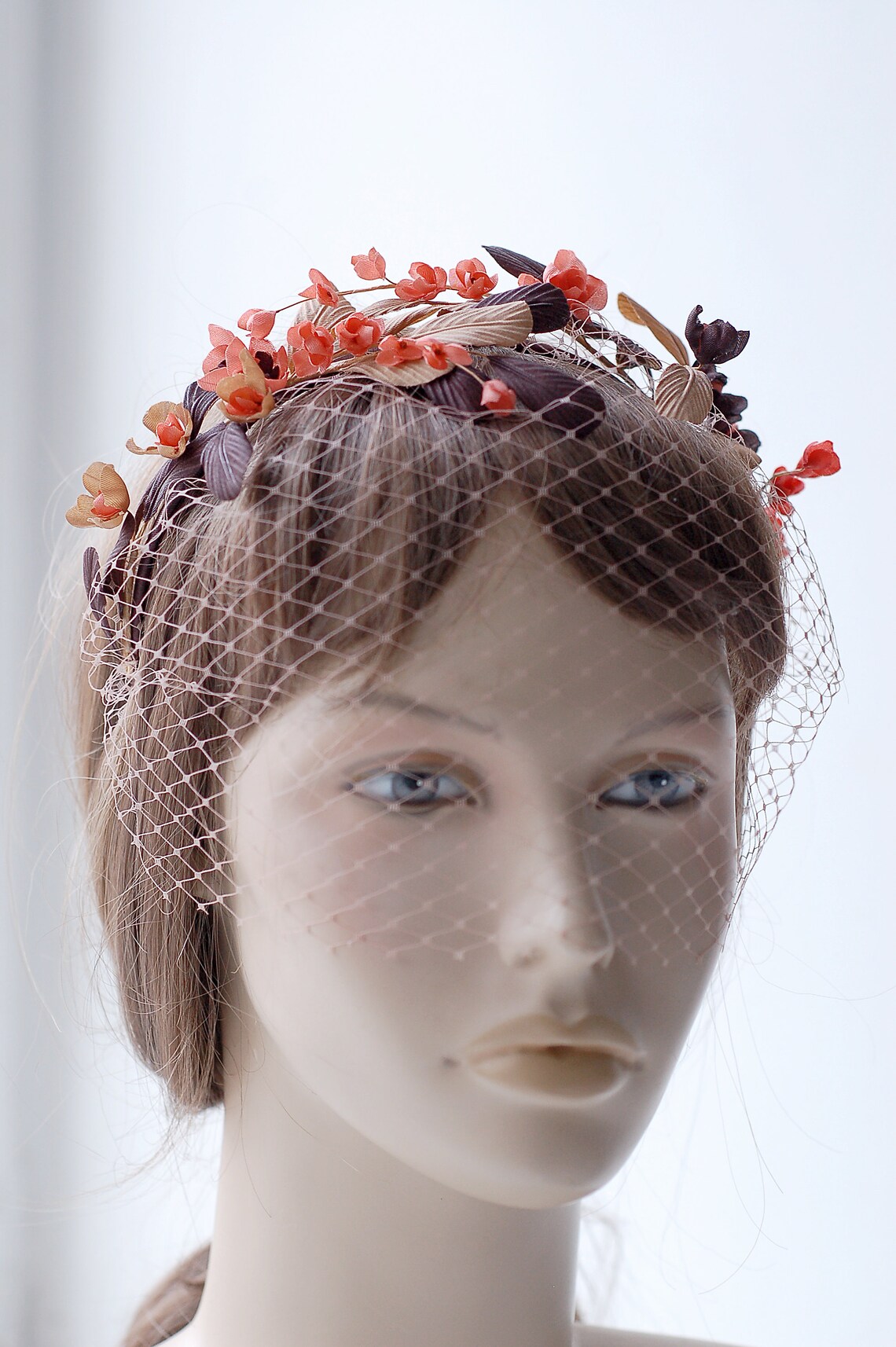 Birdcage veil flower fascinator hat bandeau veil bird cage Etsy