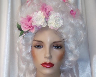 Marie Antoinette Wig, Marie Antoinette Wig and Hair Accessories, Rococo Style Wig, 1700s White Wig