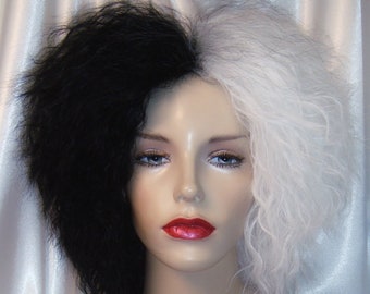 Cruella 2021 Wig, Cruella de Vil Wig, Emma Stone Cruella Wig, Cruella de Vil Costume