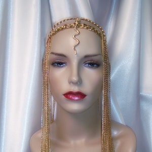 Gold Chain Cleopatra Headpiece, Cleopatra Headpiece, Rhinestone and Chain Headpiece