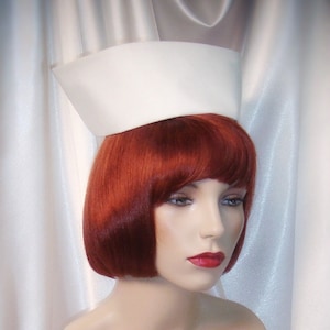 White Vintage Style Nurse Hat, Retro Style Nurse Hat, Medical Cap, Nurse Costume, Graduation Cap