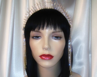 Cleopatra Wig and Headpiece Set Liz Taylor\u2019s Cleopatra Wig and Crown Set Cleopatra Headpiece Egyptian Crown