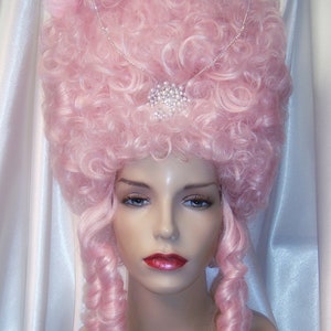 Marie Antoinette Wig, Pink Rococo Style Wig, Pink Marie Antoinette Wig and Hair Accessories, 18th Century Wig