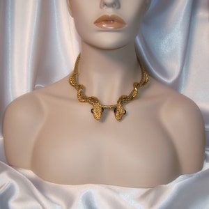 Gold Snake Necklace, Cleopatra Necklace, Serpent Necklace, Egyptian Style Necklace, Medusa Necklace