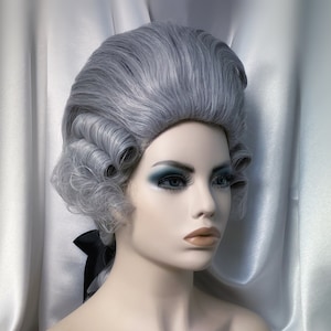 King Louis XVI Theatrical Wig, Gray Colonial Wig, Unisex Rococo Wig, Beauty and the Beast Wig, King of France Wig