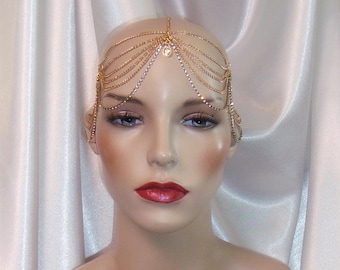 Gold Cleopatra Headpiece, 1920s Headpiece, Bridal Headpiece