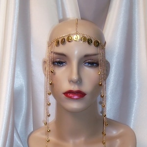 Gold Chain Cleopatra Headpiece, Gold Headpiece, Egyptian Inspired Headpiece, Cleopatra Headpiece, Tribal Headpiece