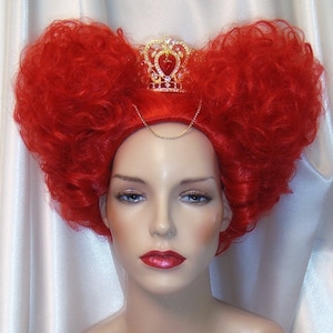 Queen of Hearts Wig and Crown Red Queen Wig and Crown Queen of Hearts Wig and Crown 2 Pc Set Etsy