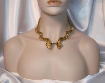 Gold Snake Necklace, Cleopatra Necklace, Serpent Necklace, Egyptian Style Necklace, Medusa Necklace