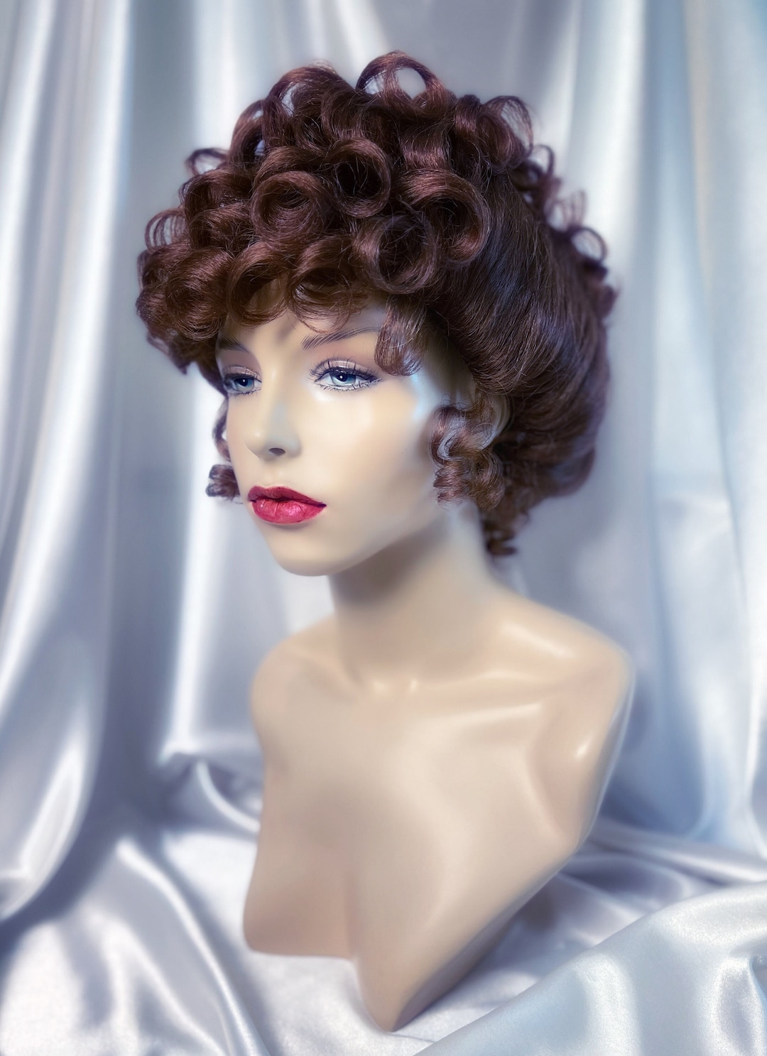 Auburn Gibson Girl Wig, Victorian Era Wig, Edwardian Era Wig, 1890s Era