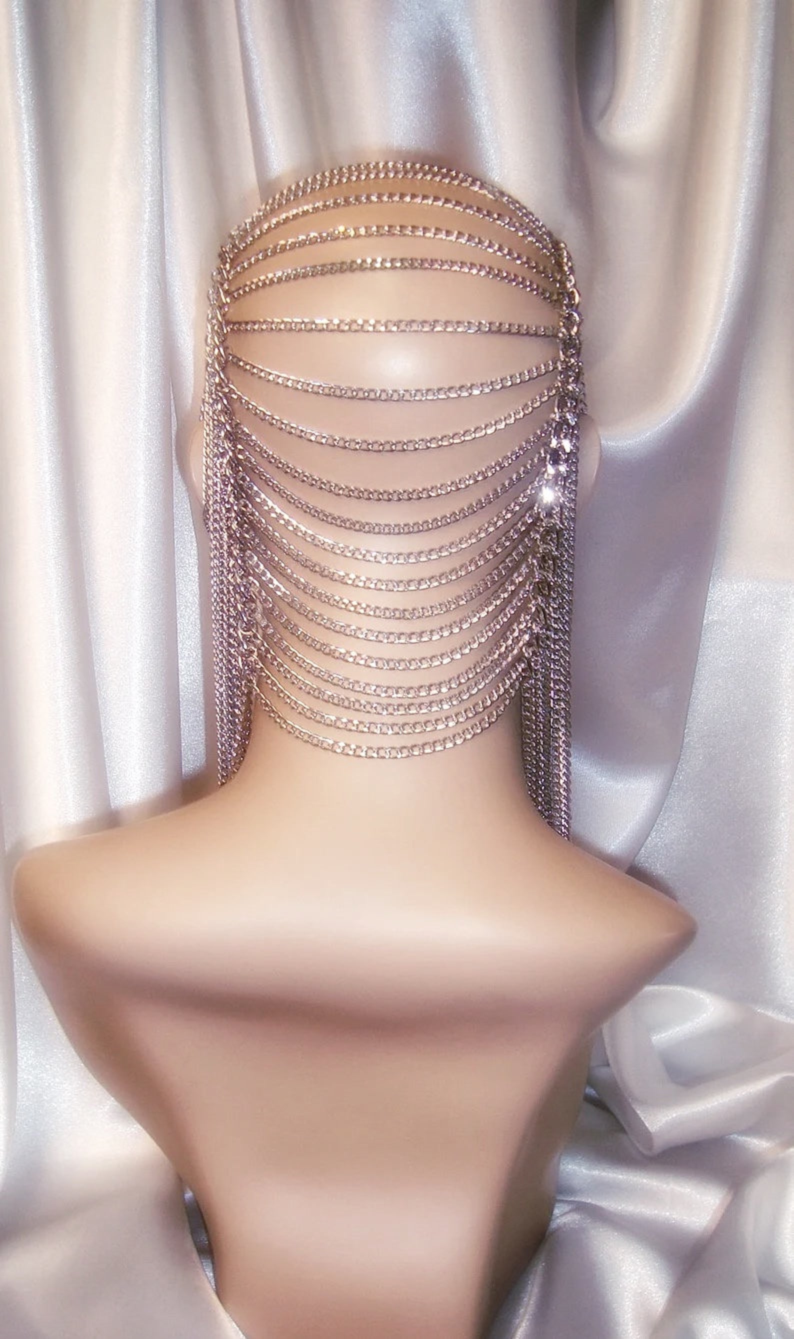 Silver Rhinestone Chain Headpiece Bridal Headpiece Guinevere - Etsy