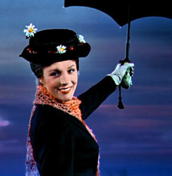 Mary Poppins Hat, Mary Poppins Costume, Black Straw Hat  display picture 3