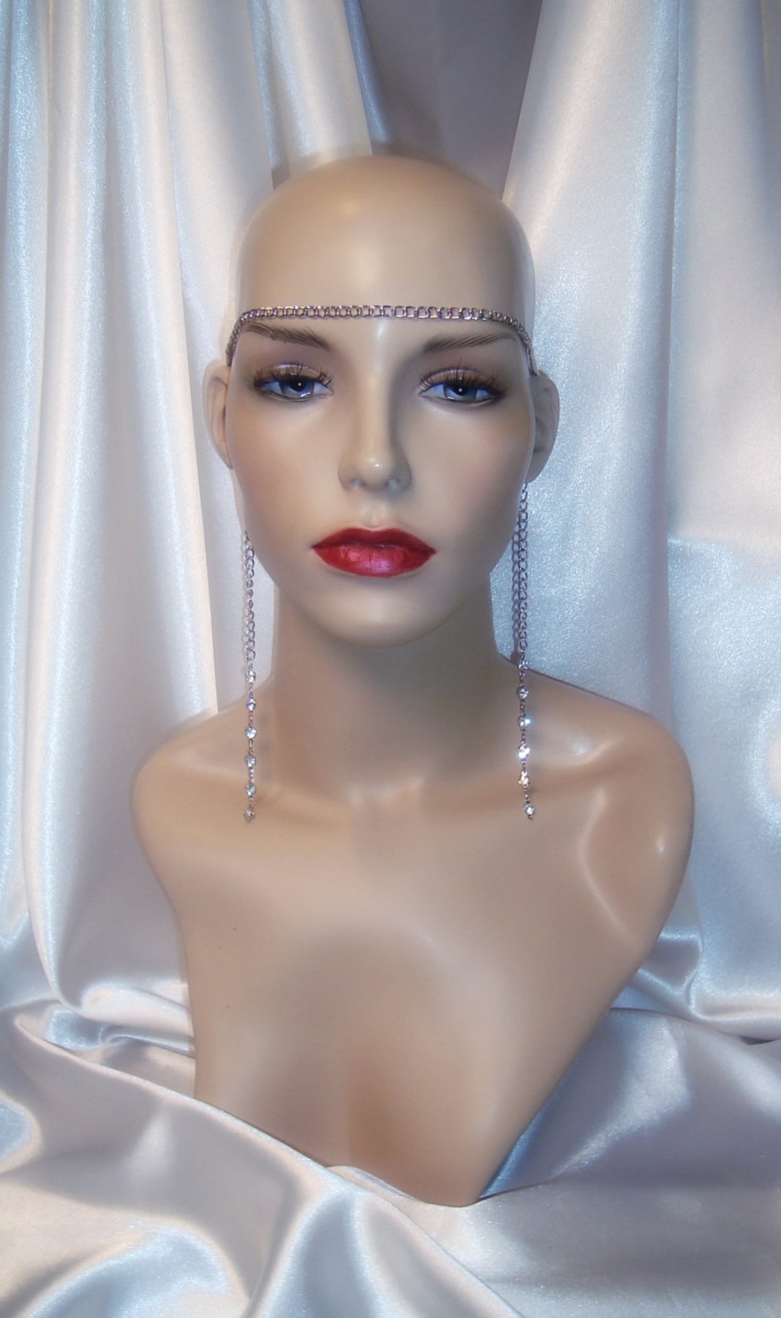 Face Chain Silver Face Chain Face Jewelry Rhinestone Face Etsy UK