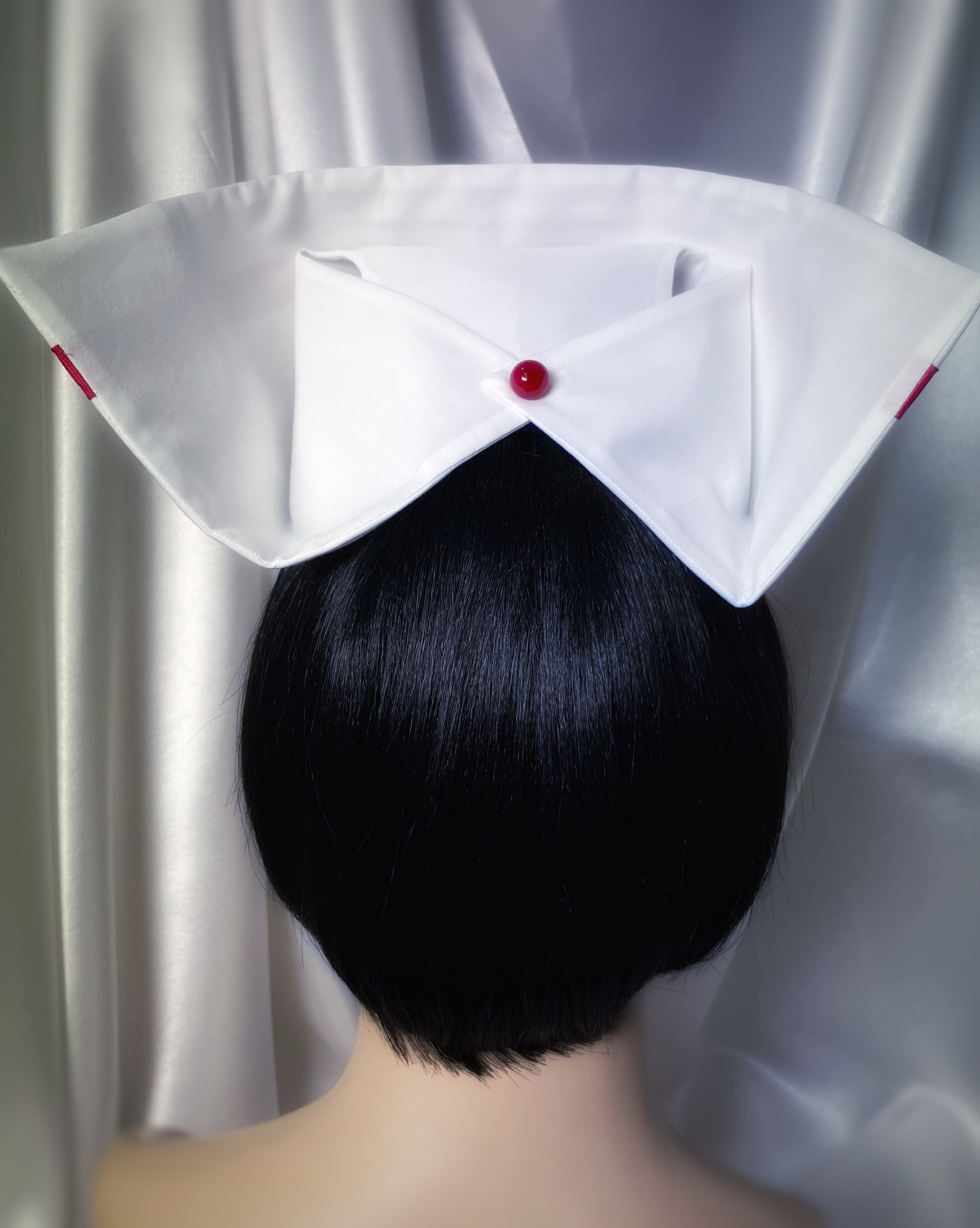 Nurses Hat White and Red Vintage Style Nurse Hat, Retro Style Nurse Hat, Medical ...