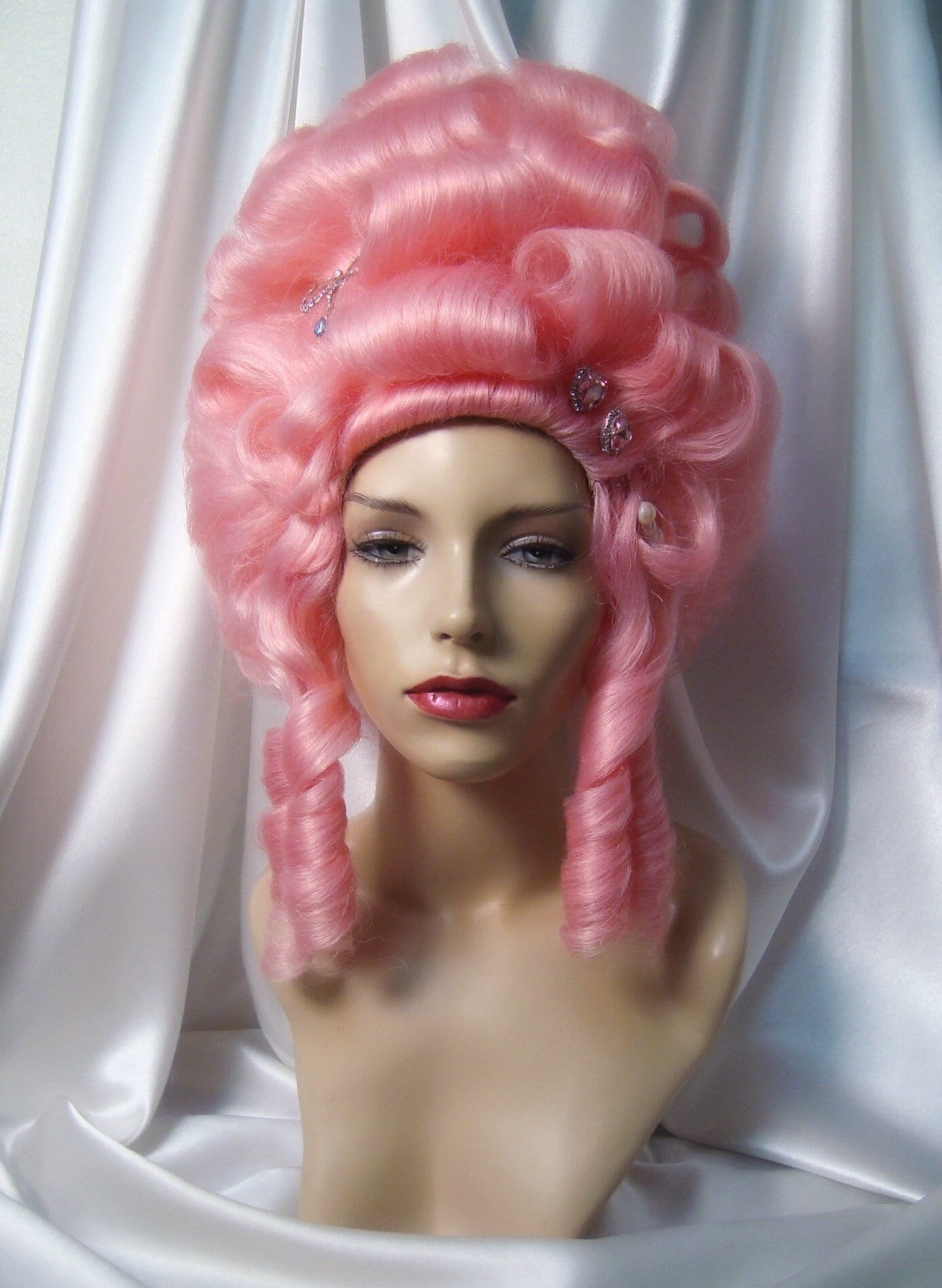 Pink top victorian wig