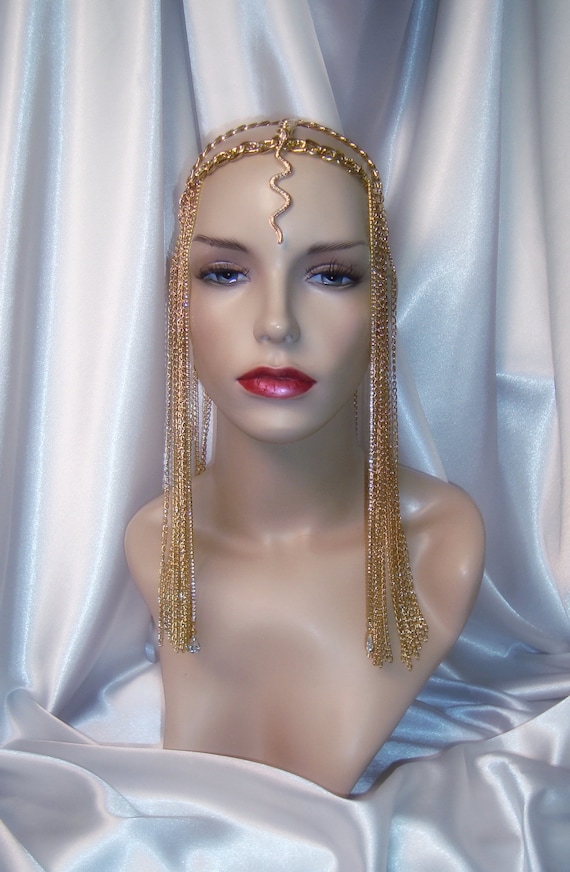 Gold chain headpiece sale