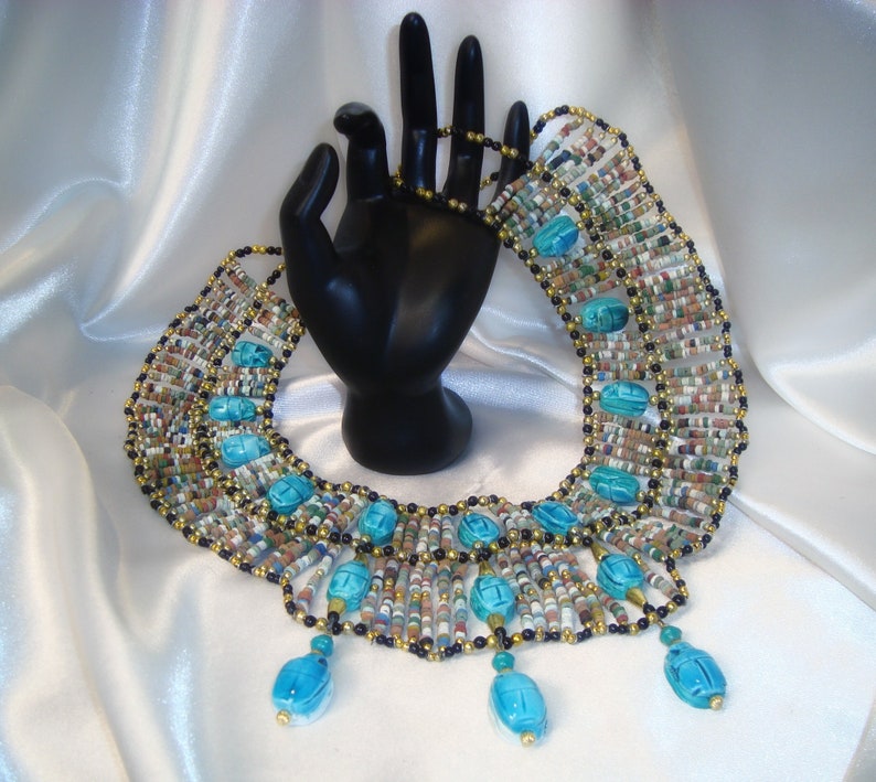Egyptian Pharaoh Collar Cleopatra Collar Egyptian Beaded Etsy