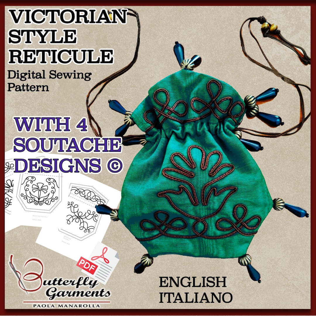 Reticule Patterns Victorian Reticule Pattern LILY – PDF Sewing Pattern & Tutorial ...