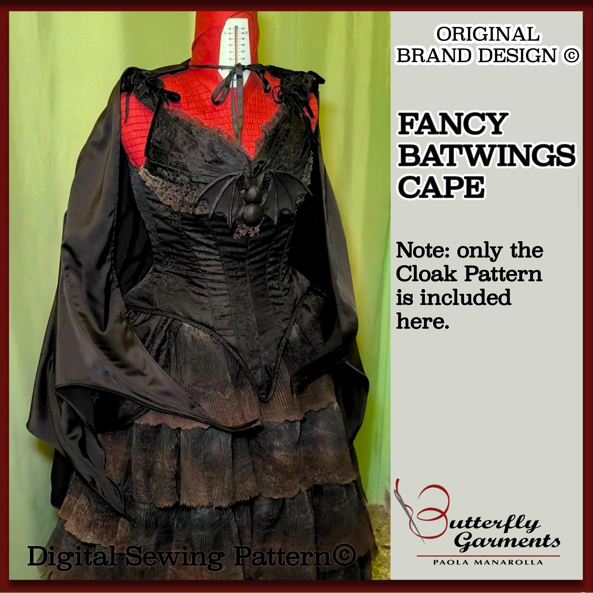 Batwings Cape Pattern PDF | Victorian Inspired Halloween Cape Tutorial ...