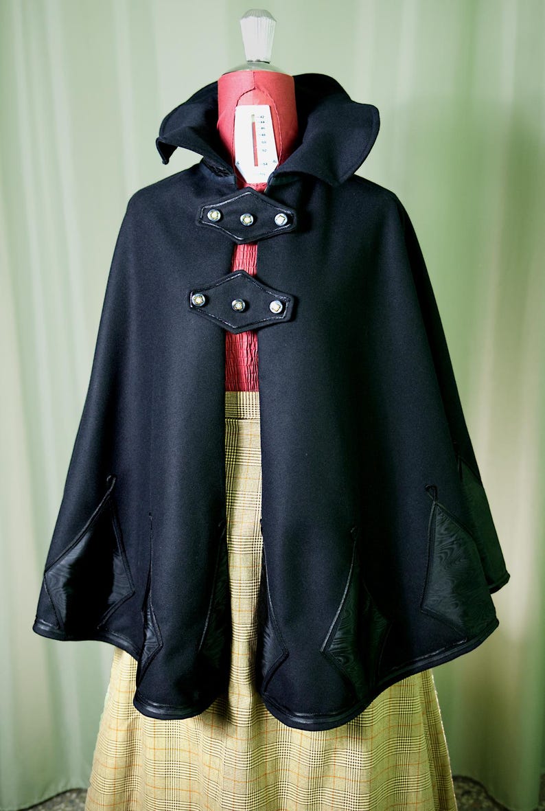 Gothic Victorian Cape Sewing Pattern PDF - 1890s Doctors Collar Cloak ...