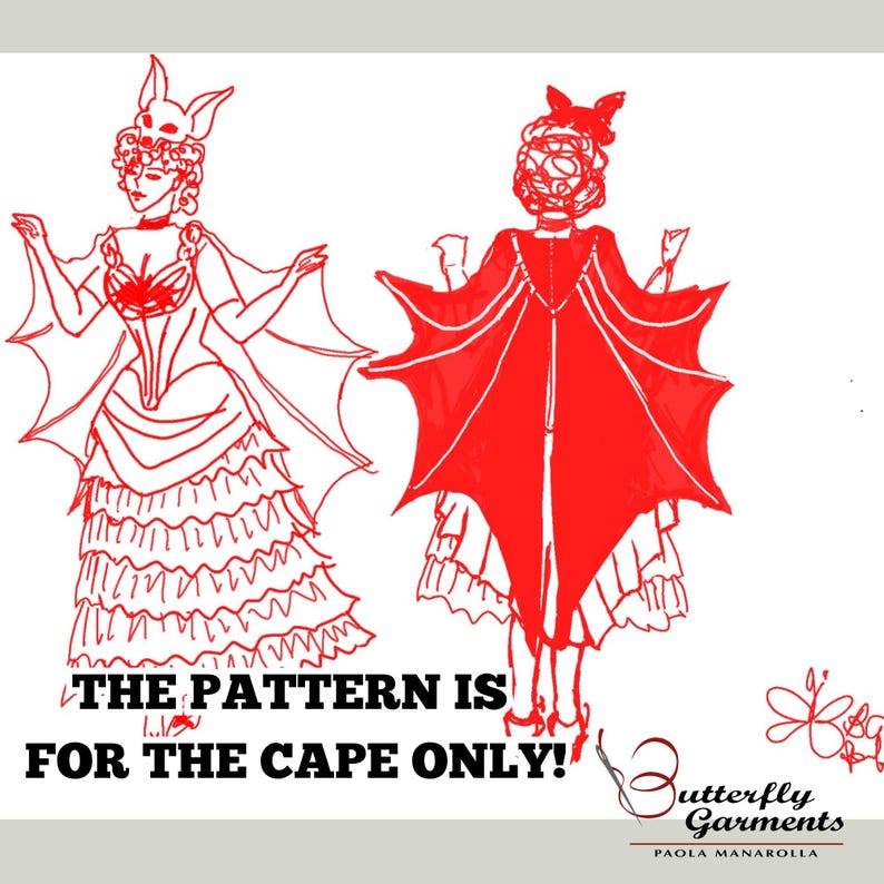 Batwings Cape Pattern PDF | Victorian Inspired Halloween Cape Tutorial ...