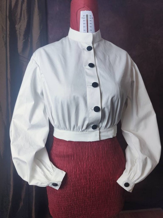 Custom Made 1860 Style Cotton Blouse With Bishop Sleeves - Etsy