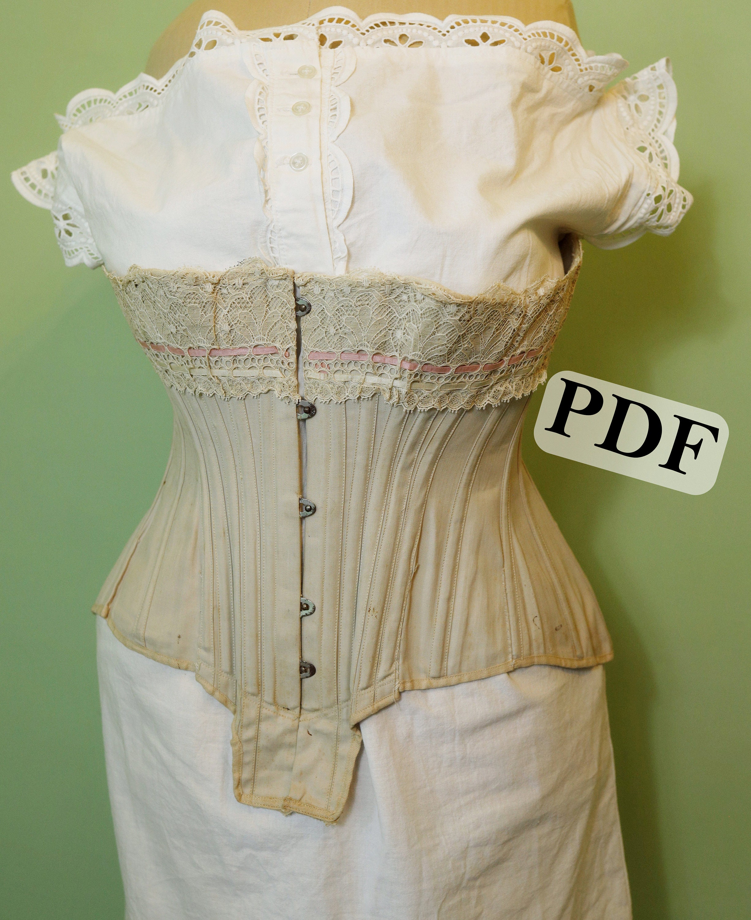 ESTHER PDF Edwardian Corset Pattern | Fixed Size Antique Pattern From ...