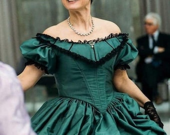 Victorian Ballgown Made to Order | Historical Costume with Handsewn Cartridge Pleatings | Custom made Second Empire Dress