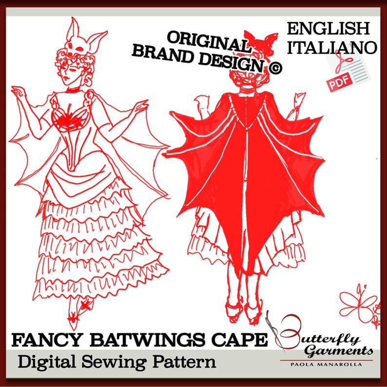 Batwings Cape Pattern PDF | Victorian Inspired Halloween Cape Tutorial ...
