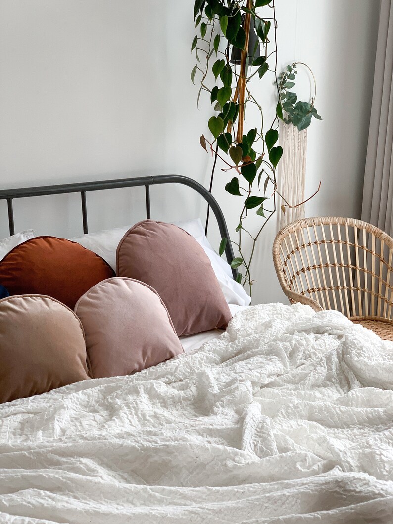 HALFROUND CUSHION / velvet orange pink blue soft velvet / Etsy