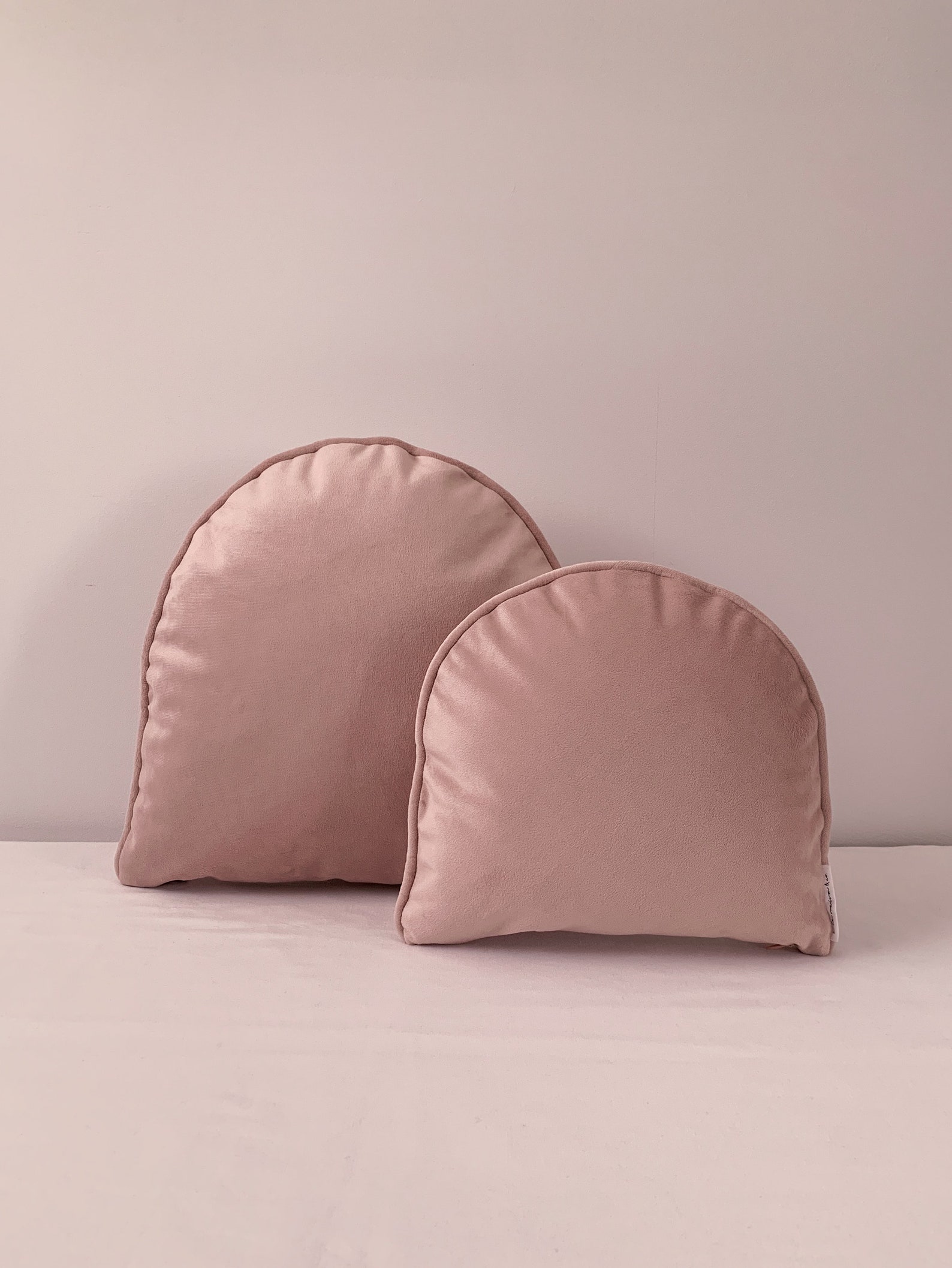 HALFROUND CUSHION / Velvet Orange Pink Blue Soft Velvet / Etsy