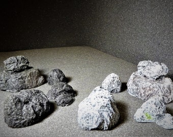 Solid Resin Rocks Set of 2 hand cast resin. Scatter Scenery