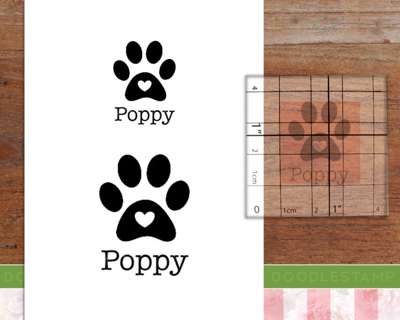 Custom Paw Print Stamp Rubber Stamp Dog Paw Stamp Cat Paw Etsy UK