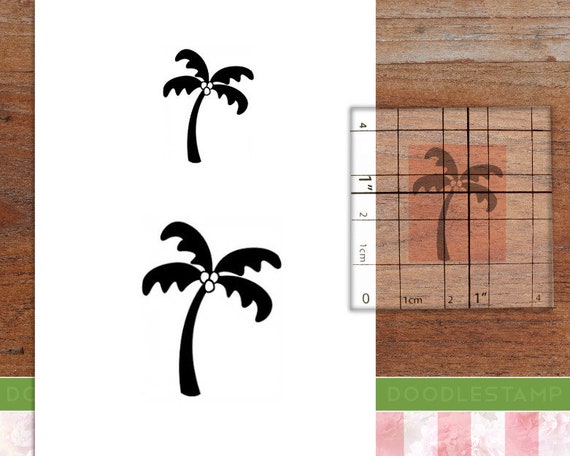 Palm Tree Stamp Palm Tree Silhouette Small Palm Tree Etsy