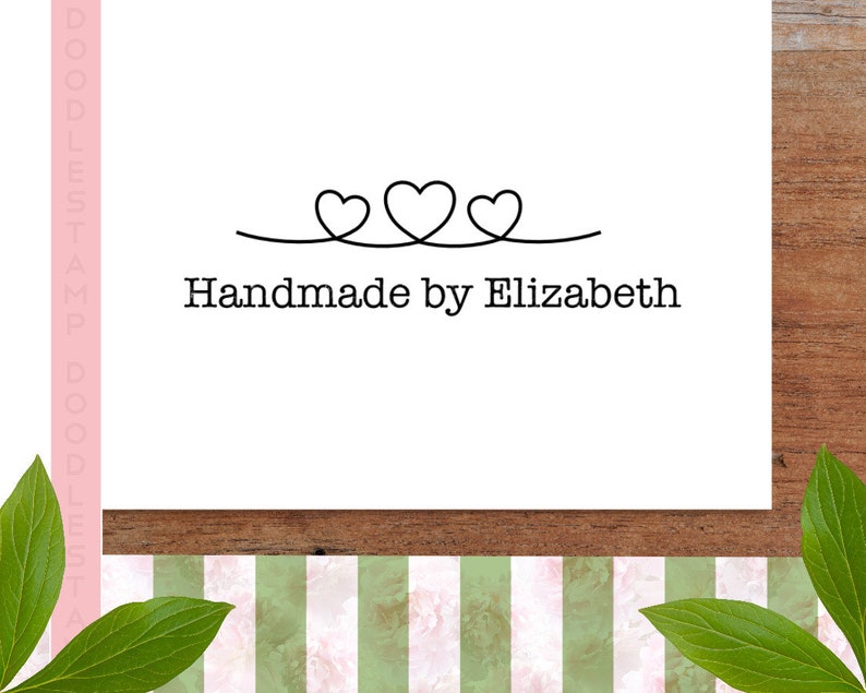 Handmade With Love Stamp Personalised Name Stamp Card Making Etsy